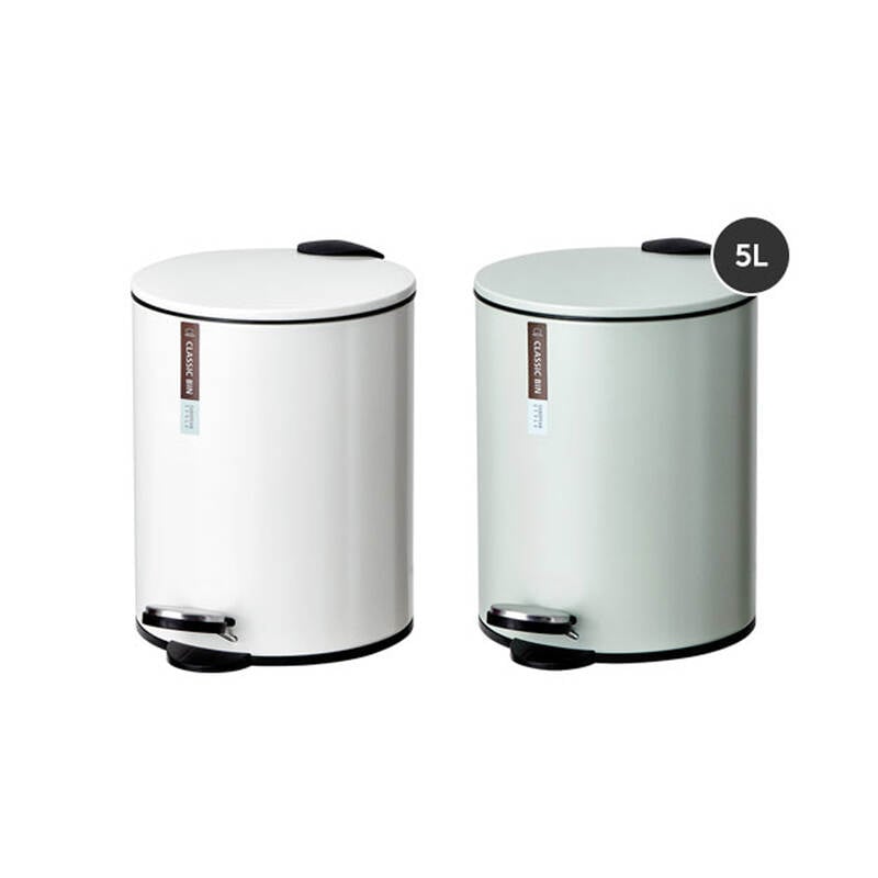 Th&ugrave;ng R&aacute;c Classic C&oacute; Đạp Ch&acirc;n Locknlock, LoạI 5L - 2 M&agrave;u (Xanh L&aacute; C&acirc;y, Trắng) - BYP102 image number null